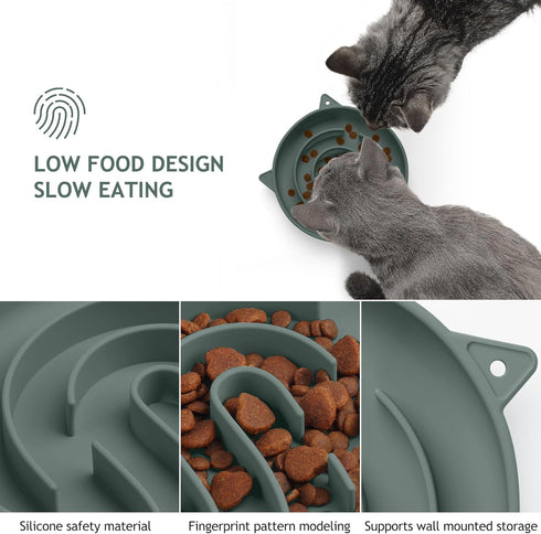 Coomazy Silicone Slow Feeder Dog Cat Bowls, Interactive Puzzle Toy for Pets Food Training, Keeps Dogs Cats Busy, Prevents Puppy Kitty Overeating (...