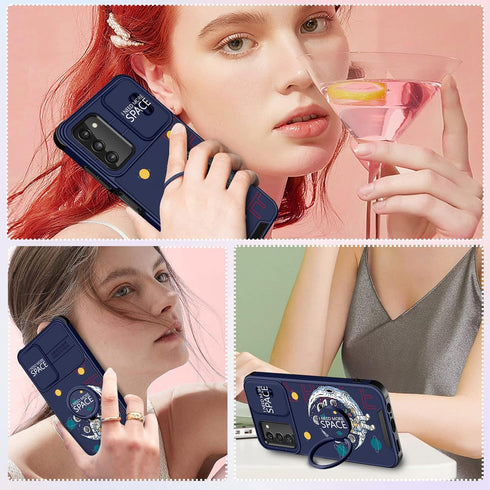 (2in1 for Samsung Galaxy A03S Phone Case for Women Cute Girls Cover Astronaut Fun Funny for Teen Boys Cool Cartoon NASA Design with Camera Cover a...
