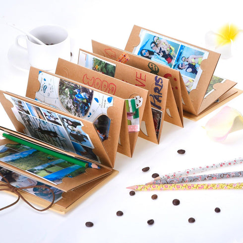 Mudder Small Scrapbooks Albums 4 x 6 Inch Mini Hardcover Photo Book Blank Photos Albums Hand Made Kraft Paper for DIY Scrapbook Anniversary Sketch...
