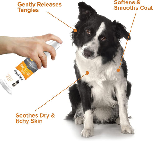 Hyalogic Coat Conditioning Spray 4oz for Dogs, Cats, and Pets - Leave-in Conditioner with Hyaluronic Acid HA, Biotin, and Zinc for Shiny Fur...