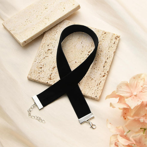 Black Choker Necklace Classic Plain Black Choker Velvet Choker Necklace Gothic Jewelry for Women...