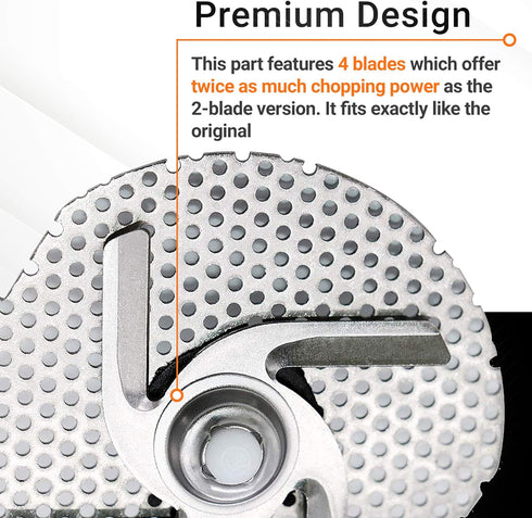 Ultra Durable W10083957V Dishwasher Chopper Blade Replacement Part by Blue Stars - Exact Fit for KitchenAid Whirlpool Kenmore Dishwashers - Replaces 8268383 WP8268383 AP5983779 W10083957