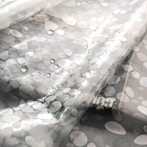 AooHome 36x72 Inch Stall Size Shower Curtain Liner, EVA Shower Curtain 3D Pebble Pattern with 3 Bottom Magnets, Heavy Duty, Water Repellent, Semi ...