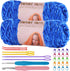 Baby Blanket Yarn, 2 Pack of 200g/7.05oz - Polyester, for Crochet Weaving Craft Yarn, Velvet Yarn with Plastic Big Eye Needle for Knitting/Crochet...