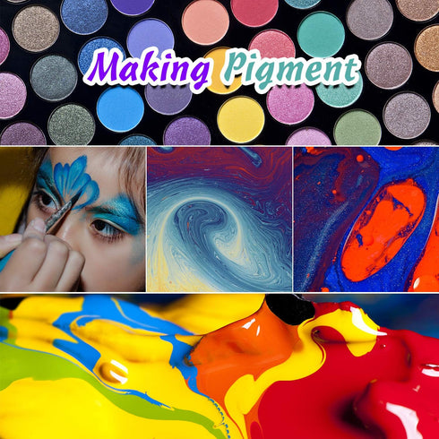 Mica Powder Pigment 12 Color, Non-Toxic Safe Natural Epoxy Resin Dye Pigment Powder for DIY Slime Coloring and Soap Dye Making Supplies, Bath Bomb...