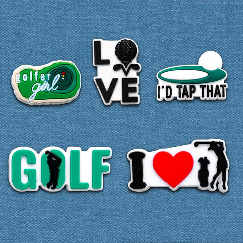 25Pcs Golf Shoe Charms for Clog Different Matching Sandals Wristbands Bracelets, Sports Ball Shoe Charms Decorations (Golf)...