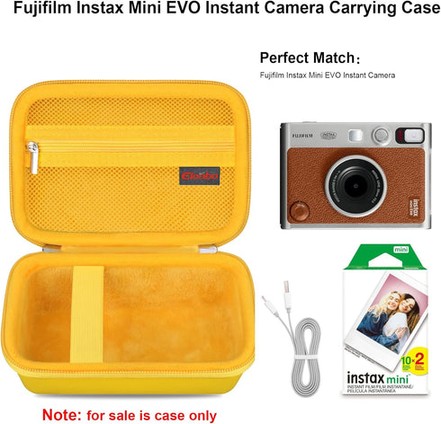 Camera Carrying Case Compatible with Fujifilm Instax Mini EVO Instant Camera, Camera Lens cover Photo Printer Travel Protective Storage Holder, Me...