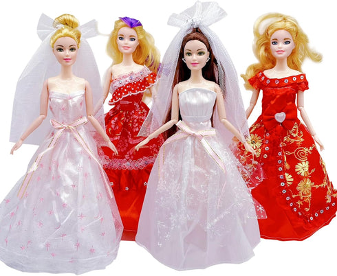 5 Sets Doll Clothes Handmade Doll Dress for 11.5 Inch Doll Wedding Party Dresses Gown Outfit Costume Suit for 11.5 inch Dolls Random Styles...