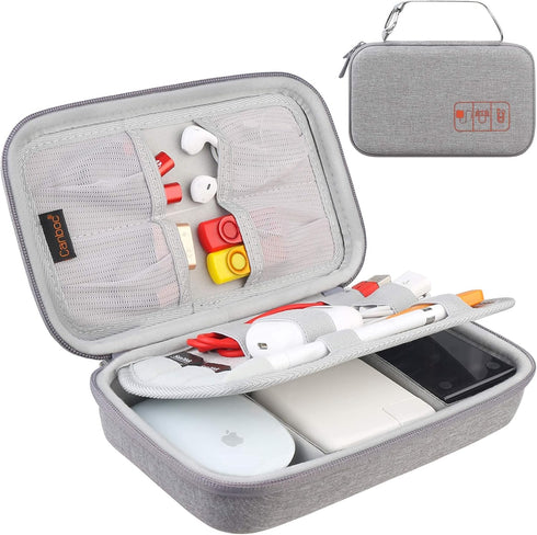 Canboc Hard Electronic Organizer Travel Case Electronics Accessories Cable Gadget Wire Storage Bag Double Layer Shockproof Box for Charger, Cord, ...
