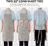 NLUS 2 Pack Cooking Aprons for Women with Pockets, Adjustable Kitchen Bib Aprons Chef Aprons for Women Men(Brown Pinstripes)...