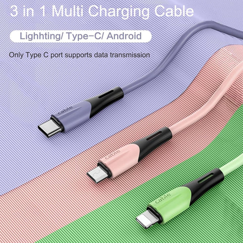 Multi Charging Cable 5FT, 2Pack 3 in 1 Multiple USB Charger Cable Universal Phone Charger Cord Adapter with IP/USB C/Micro USB Port, for Phone 15 ...