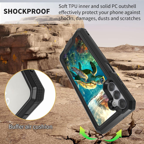 for Samsung Galaxy A15 5G Case with 1 Pack Screen Protectors, Dual Layer Protective Hard PC Back & Soft Bumper Resilient Shock Absorb Case Cover f...