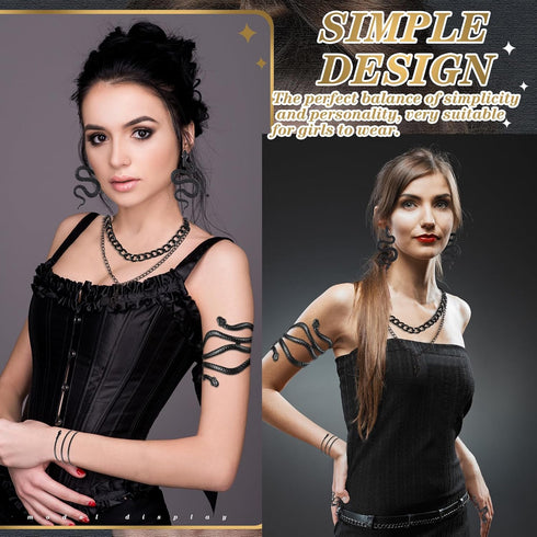 8 Pcs Snake Jewelry for Women, Egypt Style Snake Jewelry Snake Necklace Earrings Armband Bracelet Rings for Women...