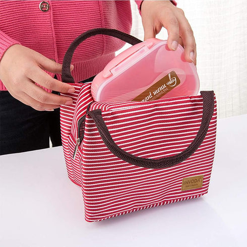 2PCS Lunch Bags Reusable Lunch Tote Bags Portable Lunch Cooler Bag Lunch Holder Insulated Lunch Box Bag for Picnic Office Beach (Green+Red)...
