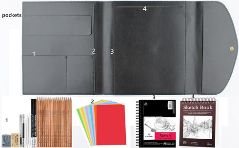 Leather Artist Sketch Pad Case, Leather Sketchbook Cover, Artist Drawing Sketch Case, Refillable Leather Sketchbook(S)...