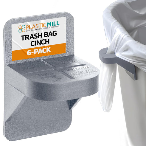 PlasticMill Trash Bag Cinch - Trash Bag Holder for Trash Can - Trash Can Liner Holder to Keep Trash Bag From Slipping - Fits Most Standard Trash C...