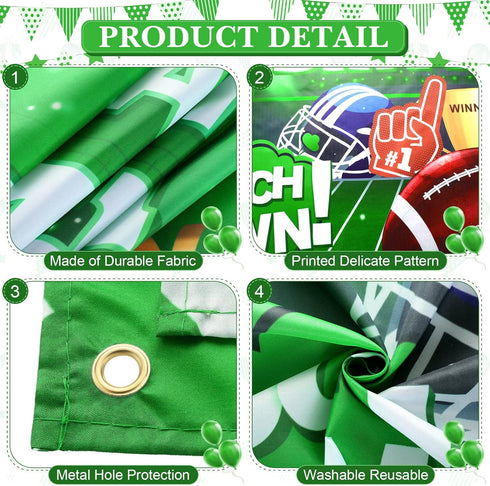 Football Birthday Party Decorations Super Game Backdrop Banner Football Bowl Theme Birthday Party Supplies Touchdown Banner Decor...