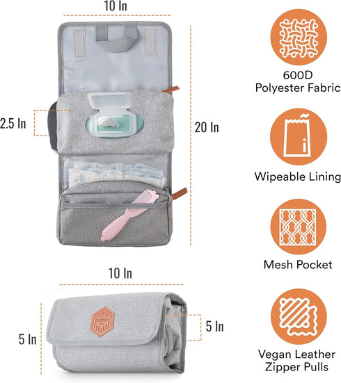 Diaper Bag Organizer - Tri-fold Wipes and Diaper Pouch for Diaper Bag Organization and Travel...