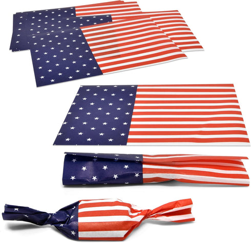Patriotic Candy Twisting Wax Wrappers 700 Pieces July 4 Chocolate Caramel Wrapping Paper American Flag Design Wrapper for USA Holiday Candies Cara...