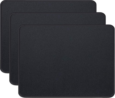 3 Pack Standard Mouse Pad with Stitched Edges, Comfortable Mouse Mat Pad, Non-Slip Rubber Base Mousepad for All Types of Mouse Laptop Computer PC ...