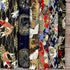Japanese Fabric,Asian Fabric Squares 6 PCS,6 Different Black Japanese Wrapping Cloth Fish Floral Red Crowned Crane Patterned Fabric Bundles 19.6 x...