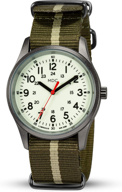 Infantry MDC Glow in The Dark Watches for Men, 12/24 Hour Military Time Watch Waterproof, Field Outdoor Sport Mens Wristwatch with Slip-Thru Nylon...