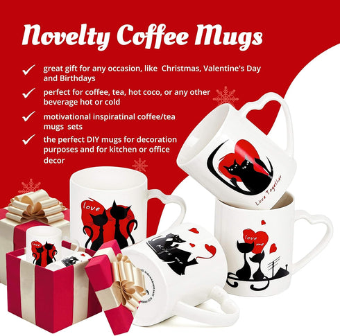 Bruntmor 18 Oz Coffee Mugs Set of 4 | 18 Ounces Large Porcelain Gradient Blue Stacking Plain Mugs | Best Tall Coffee Mug Set/Cups For Birthday, Th...