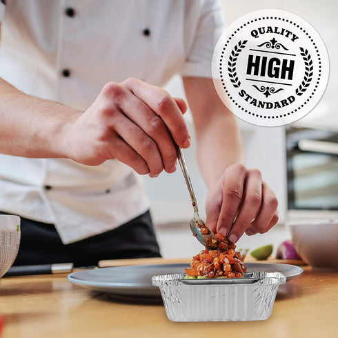 PLASTICPRO Disposable 1 LB Aluminum Takeout Tin Foil Baking Pans 5'' X 6'' X 2'' Inch Bakeware - Cookware Perfect for Baking Cakes,Brownies,Bread,...