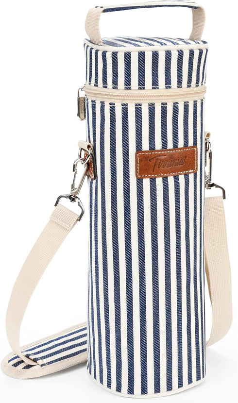 Tirrinia Single Wine Cooler Bags - Insulated & Padded Portable Wine Gift Tote Carrier for Travel, BYOB Restaurant, Wine Tasting, Party, Great Gift...