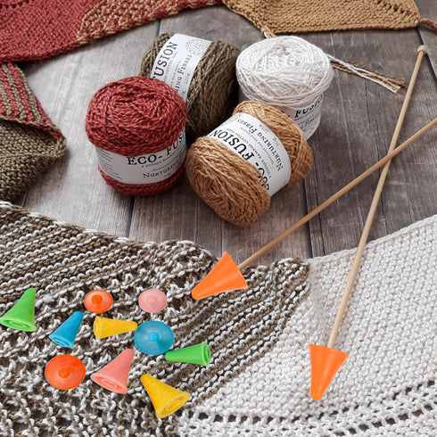 20 Pcs Colorful Knitting Needle Stoppers Double Hole Needle Point Protectors for Sewing Projects Quilting Crocheting for Beginners Knitting DIY Ar...