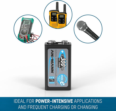 Ansmann 9V 300 mah Rechargeable Batteries...