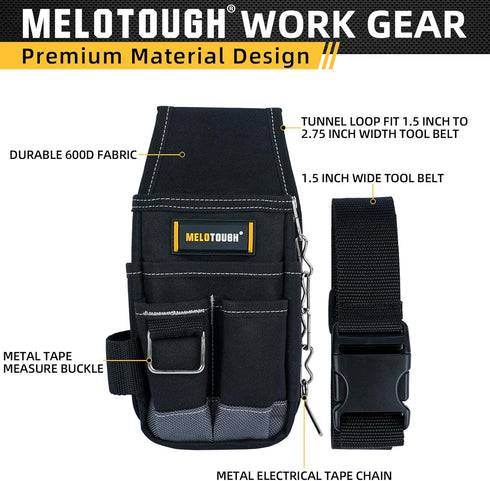 MELOTOUGH Pocket Tool Pouch Tool Belt Pouches with Belt Clip Utility Mini Tool Organizer Pouch for Electrician,Carpenter,Construction,Technician...