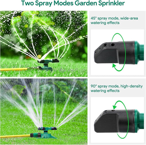 Sprinklers for Yard, 3-in-1 Garden Lawn Sprinkler with 360-Degree Rotation, Large Coverage Area, 4 Arms, Water Sprinkler for Lawn, Outdoor Irrigat...
