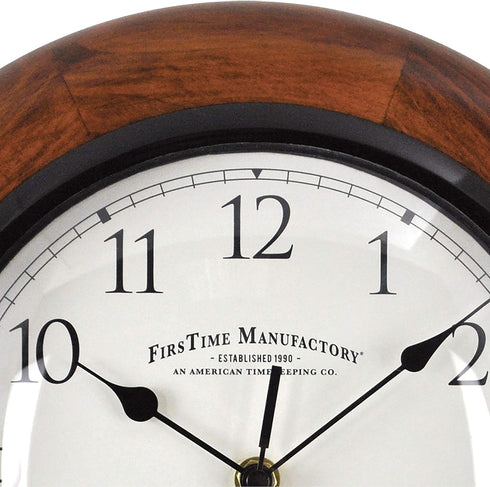 FirsTime & Co. Walnut Round Wall Clock, 11",10055...