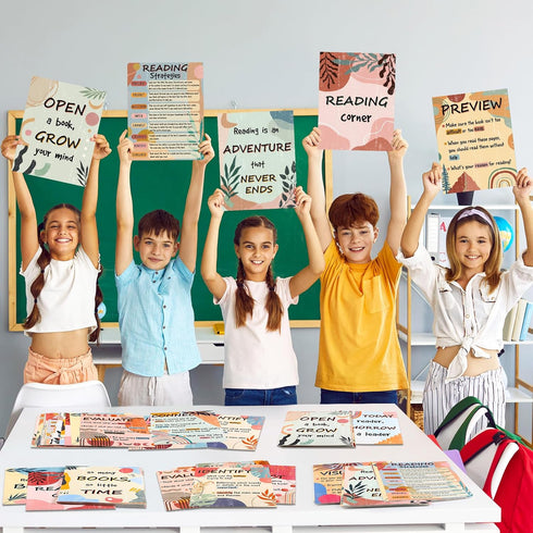 Reading Posters Reading Strategies Posters Reading Bulletin Board Decoration Educational Read Poster for Elementary Middle School Reading Corner L...