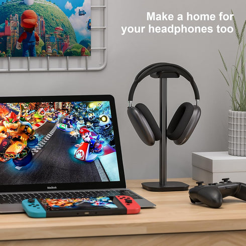Headphone Stand, Desktop Headset Holder Heavy Base Desk Earphone Stand Aluminum Gaming Headset Hanger Rack for AirPods Max, AirPods, AirPods Pro, ...