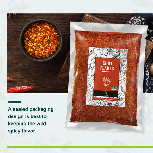 Soeos Red Chili Flakes, 8oz (226g), Dried and Crushed Red Chili Pepper Flakes, Premium Chili Powder for Pizza, Chowder, Seafood, and Pasta...