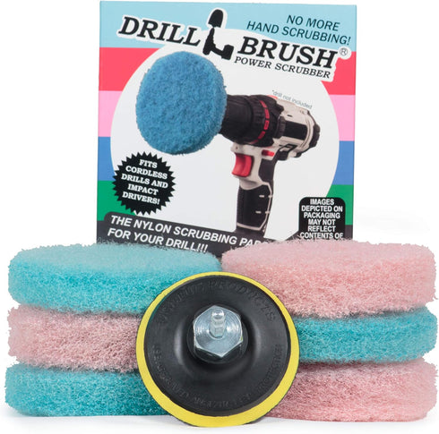 Drill Brush - Cleaning Supplies - Bathroom Accessories - Scrub Pads - Shower Cleaner - Bathtub - Bath Mat – Bathroom Sink - Scrubber - Hard Water ...