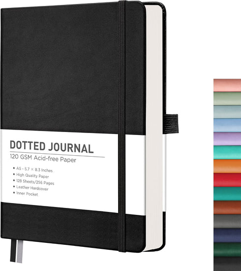RETTACY Bullet Dotted Journal - A5 Dotted Grid Journal Notebook with 256 Pages, 120 GSM Premium Acid-Free Paper, Bullet Journaling, Sketching, Lea...