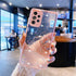 Compatible with Samsung Galaxy S21 Case for Women Girls,Soft Slim Fit Full-Around Protective Cute Clear Sparkly Bling Star Phone Case Glitter Cove...