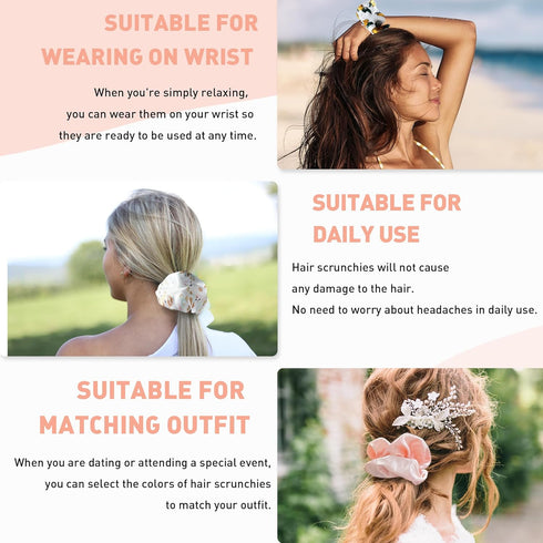 Cutebe 8 Pack Hair Ties Satin Hair Scrunchies for Women Soft Elastic Hair Ties No Damage Ponytail Holders Rubber Bands Hair Accessories Gifts for ...