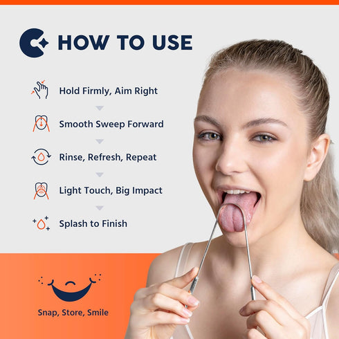 Tongue Scraper with Travel Cases - 100% Stainless Steel Tongue Scrubber for Fresh Breath & Easy to Carry - Pack of 4 Tongue Cleaner for Daily Hygi...
