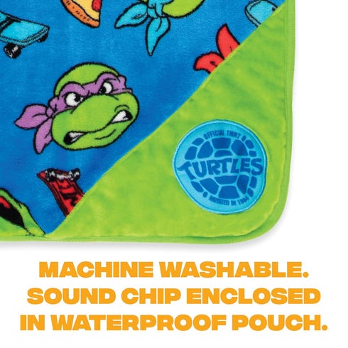 Teenage Mutant Ninja Turtles Musical Warm, Plush, Throw Blanket - Extra Cozy and Comfy for Your Toddler, Blue...