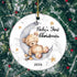 Baby's First Christmas 2025 Boy Bear on The Moon Baby Ornament Christmas Wedding Decoration Baby Ornament Newlywed 2025 (Yellow and White Baby Bea...