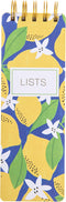 Graphique Reporter Journal, Lemon Design, Embellished Gold Foil Portable Notebook, 150 Lined Sheets, 3" x 8.75" - Perfect for Note Taking, List Ma...