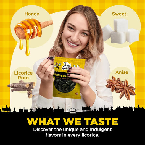 Gustaf's Beehive Dutch Licorice Drops - 5.2oz Bag - Sweet Honey Black Licorice Candy - Dutch Candy from Netherlands - Sweet Black Liquorice Treats...