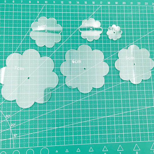 Set of 6 Flower Shape Acrylic Sashiko Stencils for Hand Quilting and Embroidery (Flower)...