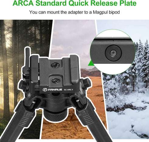 FANAUE ARCA-Swiss Bipod Adapter, ARCA-Swiss Quick Release, Arca Tripod Mount for Fanaue Tripod Heads...