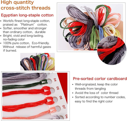 Stamped Cross Stitch Kits for Beginners Full Range of Crossstitching Kits Preprinted Pattern for Kids or Adults, Embroidery Needlepoint Starter Ki...