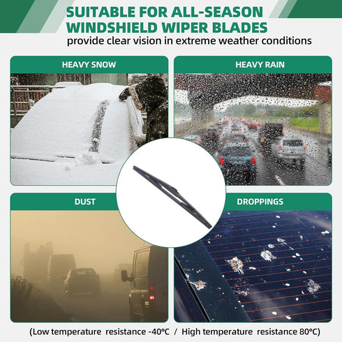 Windshield Wipers 26”+17” Premium OEM Quality, Durable Stable and Quite, Universal J/U Hook All-season Auto Replacement Front Wiper Blades (Pack o...